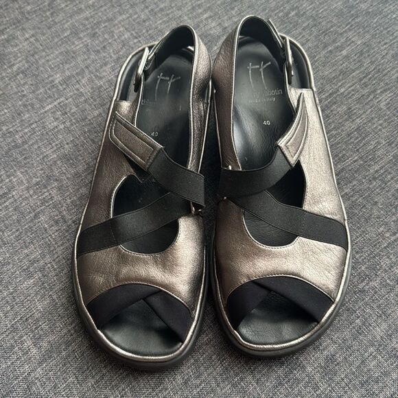THIERRY RABOTIN WOMEN'S WILTON 1326 METALLIC PEWTER LEATHER COMBO Sz EU 40 US9,5 - Picture 16 of 16